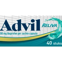 Discount Advil Reliva Liquid-Caps 200 mg Ibuprofen voor Pijn en Koorts 40 stuks