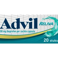 Hot Advil Reliva Liquid-Caps 200 mg Ibuprofen voor Pijn en Koorts 20 stuks