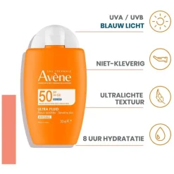Online Avène Ultra Fluid Invisible Zonnebrand Gezicht SPF50 50 ML