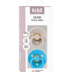 Bibs Colour Fopspeen Latex 2 pack - Mushroom/Breeze - Maat 2
