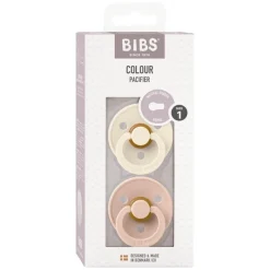 New Bibs Fopspeen Two Pack Natuurlijk Rubber Ivory/Blush Maat 1