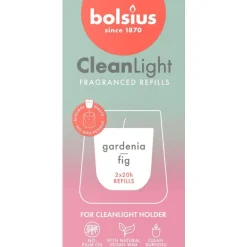 New Bolsius Navulling Clean Light pack 2 Gardenia / Fig