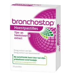 Clearance Bronchostop Hoestpastilles bij Vastzittende Hoest of Keelpijn 20 Stuks
