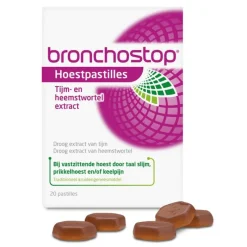 Clearance Bronchostop Hoestpastilles bij Vastzittende Hoest of Keelpijn 20 Stuks