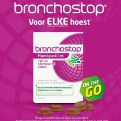 Clearance Bronchostop Hoestpastilles bij Vastzittende Hoest of Keelpijn 20 Stuks