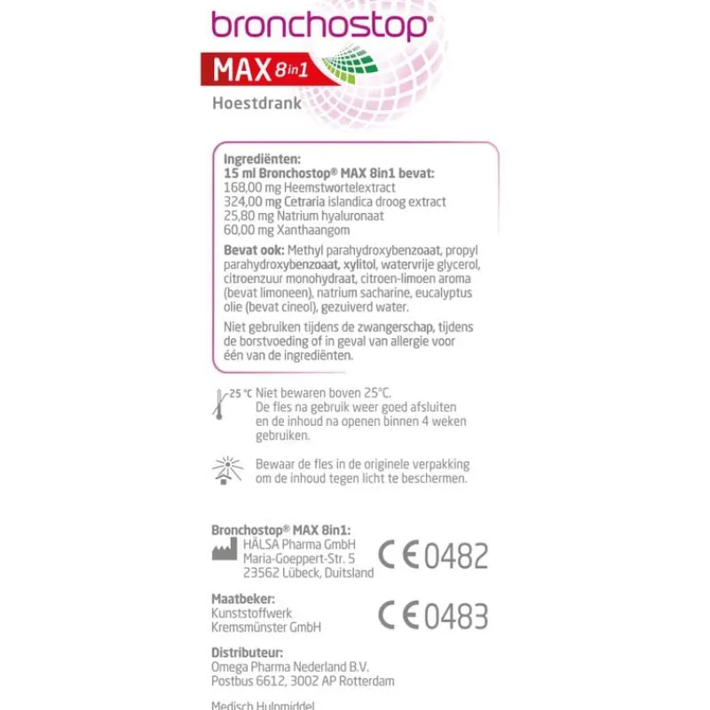 Hot Bronchostop Max 8in1 Hoestdrank 120ML