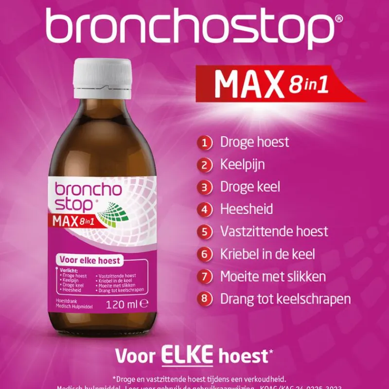 Hot Bronchostop Max 8in1 Hoestdrank 120ML