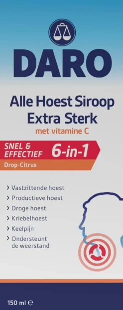 Sale Daro Alle Hoest Siroop Extra Sterk Met Vitamine C 150 ML