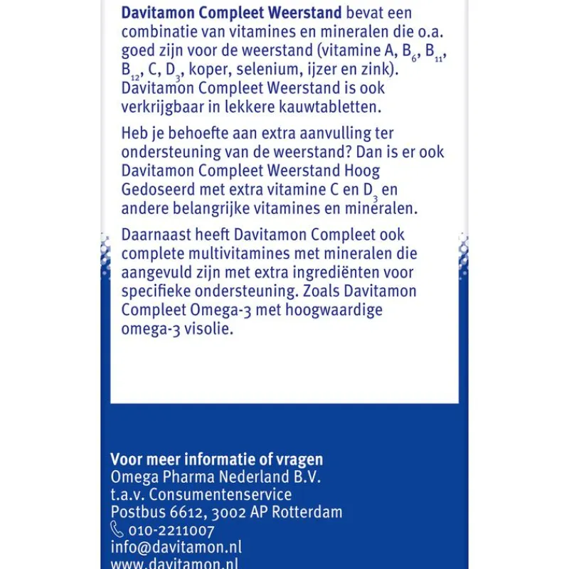 Clearance Davitamon Compleet Weerstand Met Vitamine C & D 100 Stuks