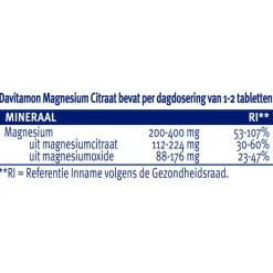 New Davitamon Magnesium Citraat Tabletten 50+10 stuks