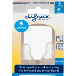 Outlet Difrax Flesspeen Natural Large 6+ Maanden