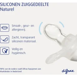 Clearance Difrax Fopspeen Natural 18 Maanden Donkergrijs BPA-vrij