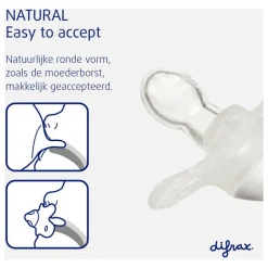 Clearance Difrax Fopspeen Natural 18 Maanden Donkergrijs BPA-vrij