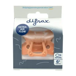 New Difrax Fopspeen Naturel Uni Peachy 6 Maanden
