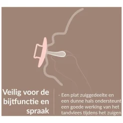 Outlet Difrax LOVI Prime Fopspeen 18+ maanden Granola/Orange