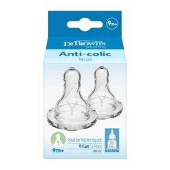 Best Dr. Brown's Dr. Brown’s Flesspeen 9+ Maanden Y-Cut Smalle Halsfles 2 stuks