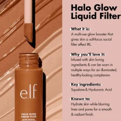 Online e.l.f. Halo Glow Liquid Filter 7 Deep/Rich