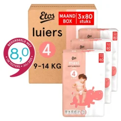 Etos Luiers Maxi Maat 4 9-14 kg Maandbox 240 stuks