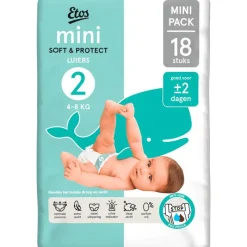 New Etos Luiers Mini Maat 2 4-8 kg Trial Pack 18 stuks