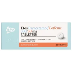 New Etos Paracetamol/Coffeïne 500/50 mg 20 stuks