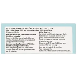 New Etos Paracetamol/Coffeïne 500/50 mg 20 stuks