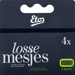 New Etos Scheermes Man Navul 6 Blads Zwart 4 stuks