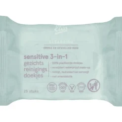 New Etos Sensitive 3-in-1 Face Cleansing Wipes 25 stuks