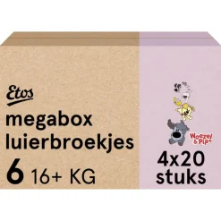 Outlet Etos Woezel & Pip Luierbroekjes Extra Large Maat 6 Megabox 4x20 stuks
