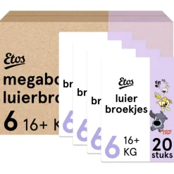 Outlet Etos Woezel & Pip Luierbroekjes Extra Large Maat 6 Megabox 4x20 stuks