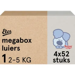 Best Etos Woezel & Pip Luiers Newborn Maat 1 2-5 kg Megabox 4x52 stuks