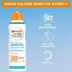 Hot Garnier Ambre Solaire Sensitive Expert Hypoallergene Zonnebrand Mist SPF50 150 ML