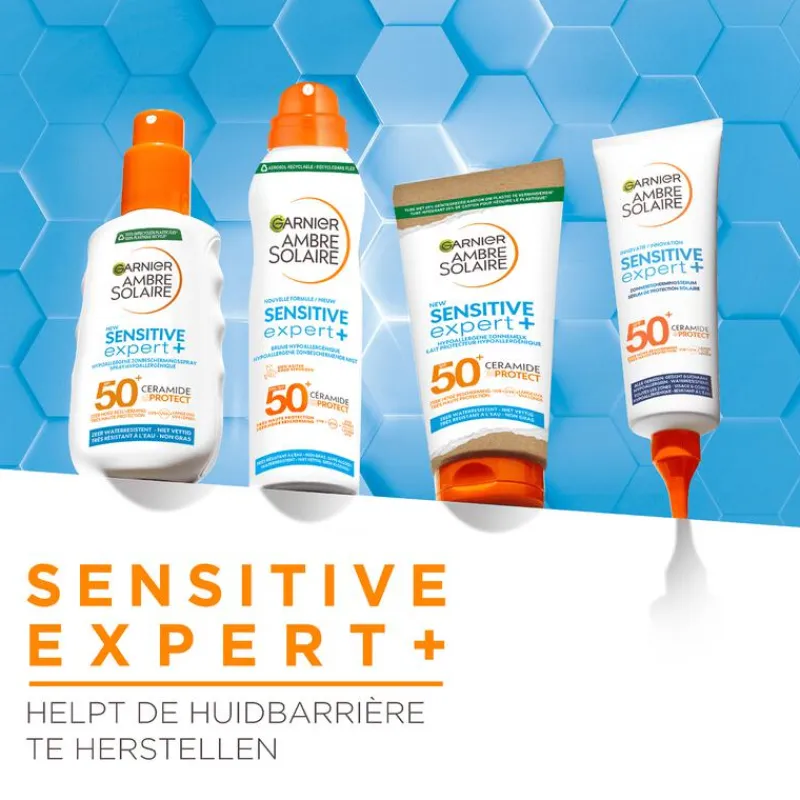 Hot Garnier Ambre Solaire Sensitive Expert Hypoallergene Zonnebrand Mist SPF50 150 ML