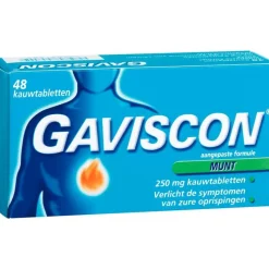 New Gaviscon Kauwtabletten Pepermunt Maagzuurremmers 48 Stuks