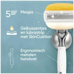 Discount Gillette Venus Comfortglide Coconut Luipaard Scheersysteem 5 Blades plus 1 Mesje
