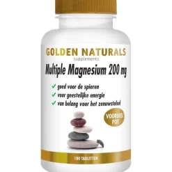 Hot Golden Naturals Multiple Magnesium 200 mg Tabletten 180 stuks