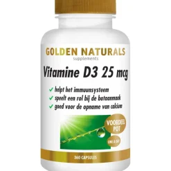 Hot Golden Naturals Vitamine D3 25 mcg Softgel Capsules 360 stuks