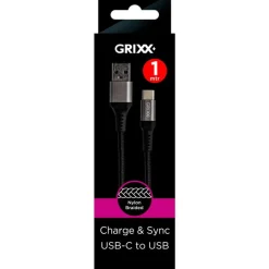 Online Grixx USB-C to USB-A 1M Black