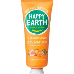 Outlet Happy Earth 100% Natuurlijke Rose Petitgrain Deodorant Crème 40 ML