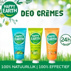 Outlet Happy Earth 100% Natuurlijke Rose Petitgrain Deodorant Crème 40 ML