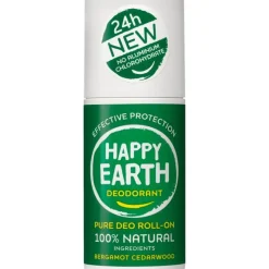 Sale Happy Earth 100% Natuurlijke Bergamot Deodorant Roller 75 ML