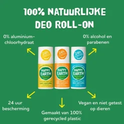 Sale Happy Earth 100% Natuurlijke Unscented Deodorant Roller 75 ML