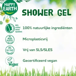 New Happy Earth Cedar Lime 100% Natuurlijke Douchegel 300 ML