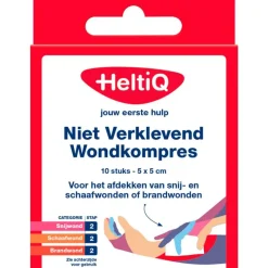 Online HeltiQ niet klevend wondkompres 5x5