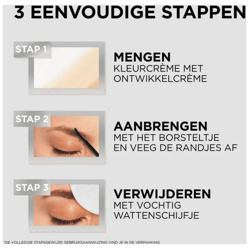 New L'Oréal Paris Brow Color wenkbrauwverf 1.0 30ML Black