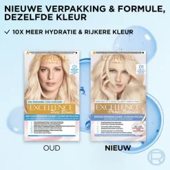 L'Oréal Paris Excellence Crème Verzorgende Crèmekleuring 01 Ultra Licht Natuurlijk Blond