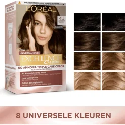 Outlet L'Oréal Paris Excellence Universal Nudes Permanente Haarverf 7U Middenblond 7U Universeel Middenblond