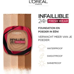 Hot L'Oréal Paris Infaillible 24H Fresh Wear Foundation in a Powder 245 Golden Honey