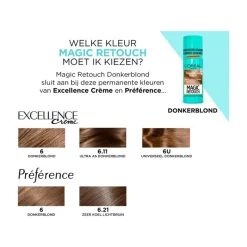 New L'Oréal Paris Magic Retouch Camouflerende Uitgroeispray Donkerblond 75 ML 4 Donkerblond