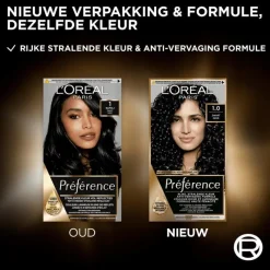 Clearance L'Oréal Paris Préférence Permanente Haarverf 1.0 Napoli Napoli - Zwart