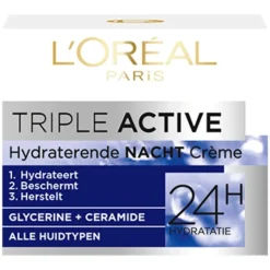 Sale L'Oréal Paris Triple Active Hydraterende Nachtcrème 50 ML